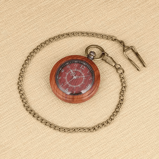 Double Circle Wooden Pocket Watch - The BIG Boy Shop