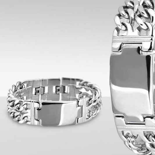 Stainless Steel Bracelet w/Engraving Plate - The BIG Boy Shop