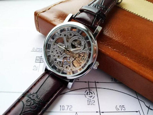 Transparent Case Luxury Leather Watch - The BIG Boy Shop