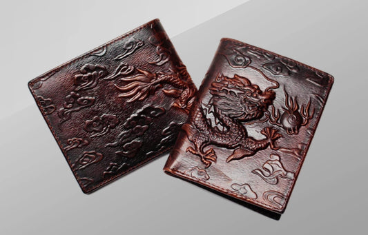 Men's 3D Dragon Leather Wallet - The BIG Boy Shop