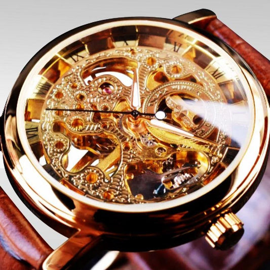 Transparent Case Luxury Leather Watch - The BIG Boy Shop