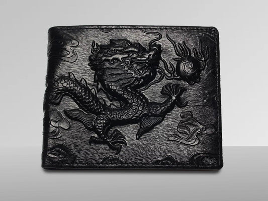 Men's 3D Dragon Leather Wallet - The BIG Boy Shop